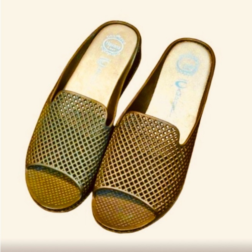Jeffrey Campbell Gold Mesh Slide Sandals
